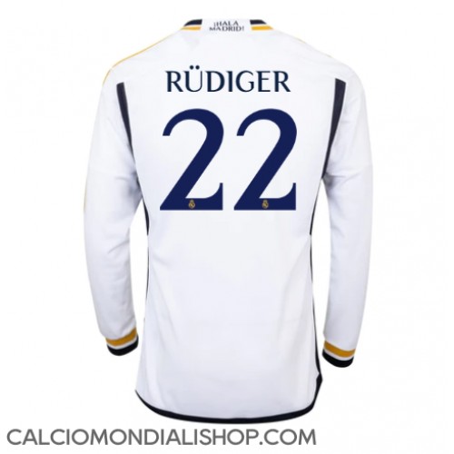 Maglie da calcio Real Madrid Antonio Rudiger #22 Prima Maglia 2023-24 Manica Lunga